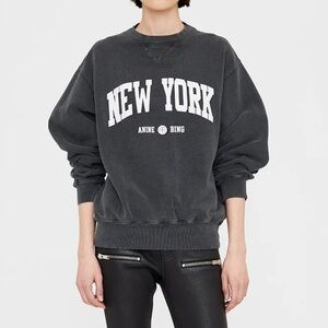Anine bing Ramona sweatshirt university New York washed black